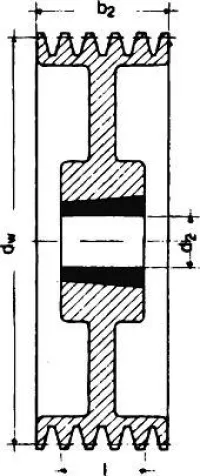 Scripete cu caneluri în V SPZ/10, 4 caneluri, 180 mm, bucșă conică 2517