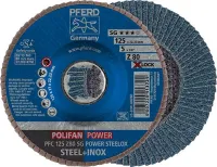 Disc lamelar X-LOCK Z SG POWER STEELOX, 125mm, curbat, gran.80, PFERD