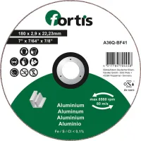 Disc de debitat pentru aluminiu, nemetale, 180x2,9mm, drept, FORTIS