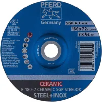 Disc de poliizat CERAMIC SGP STEELOX pentru otel, inox, 180x7,2mm, curbat, HORSE
