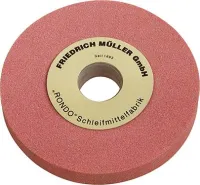 Piatra abraziva ptr polizor, corindon nobil roz, gran.60, 175x25mm, gaura 32mm, duritate M, ptr oteluri aliate, oteluri de scule HSS si SS, Müller