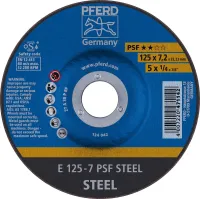 Disc de polizat PSF STEEL pentru otel, 125x7,2mm, curbat, horse