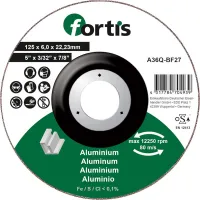 Disc de polizat pentru aluminiu, nemetale, 125x6,0mm, curbat, Fortis