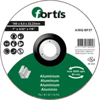 Disc de polizat pentru aluminiu, nemetale, 180x6,0mm, curbat, Fortis